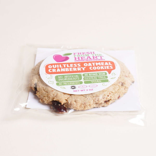 Single Oatmeal Cranberry Cookie - 100% Plant-Based, Vegan, Gluten-Free